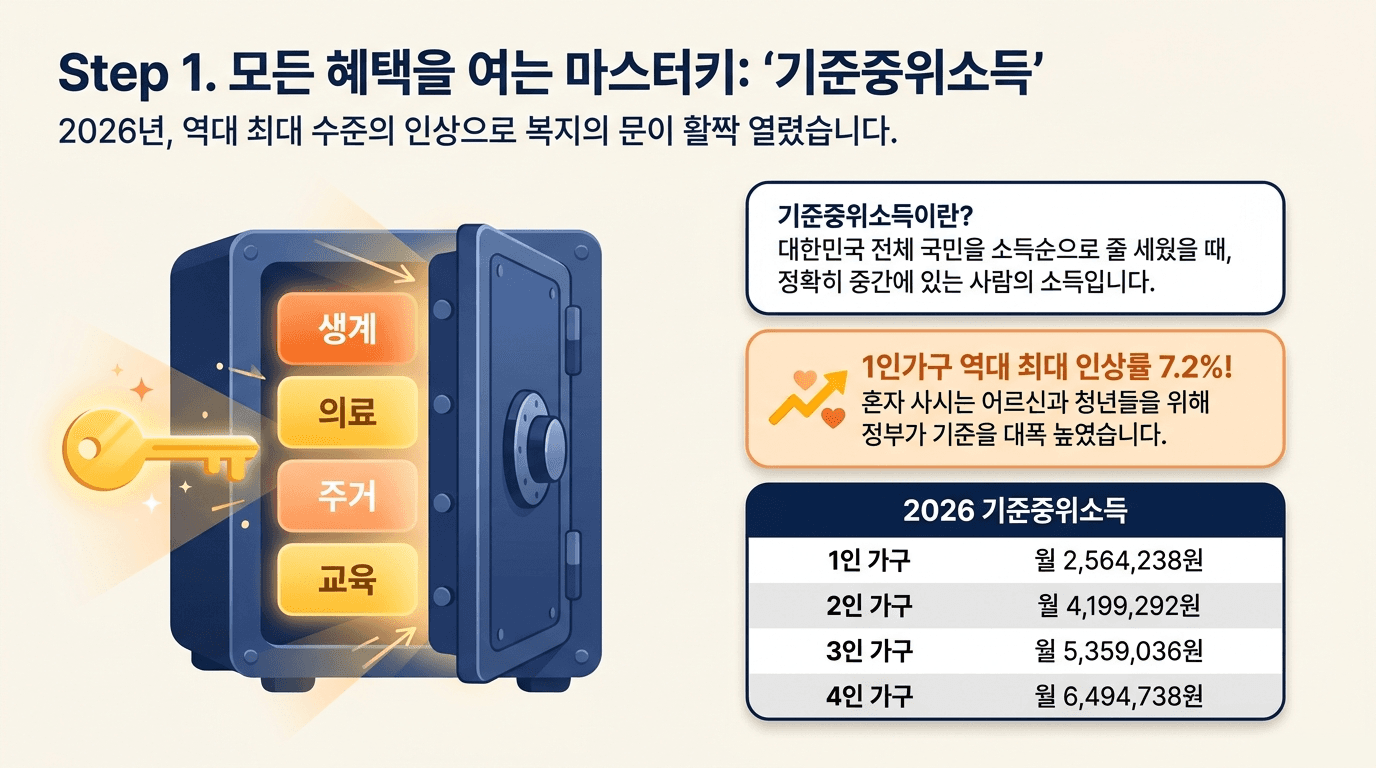슬라이드 3 — Step 1 기준중위소득